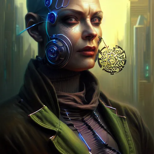 Image similar to front shot of a cyberpunk criminal character, intricate, elegant, highly detailed, centered, digital painting, artstation, concept art, smooth, sharp focus, illustration, artgerm, Tomasz Alen Kopera, Peter Mohrbacher, donato giancola, Joseph Christian Leyendecker, WLOP, Boris Vallejo