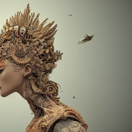 Image similar to the earth queen, 4 k, intricate detailed, jaw dropping, gorgeous, surreal, octane render