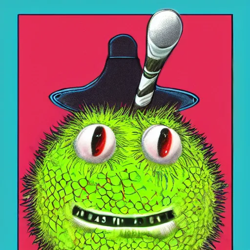 Image similar to a portrait of a tennis ball monsters, digital art, fantasy, magic, chalk, trending on artstation, ultra detailed, professional illustration by basil gogos