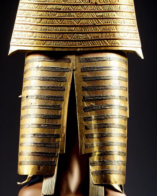 Image similar to temple guard dressed in ancient egyptian decorative armor