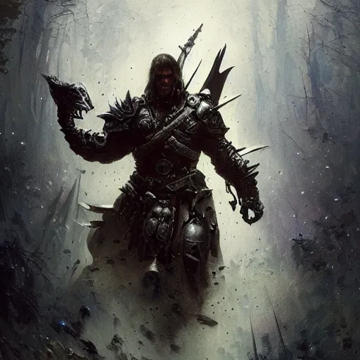 Image similar to tom cruise, legendary warrior, heroic fighter, world of warcraft, diablo, tattoos, decorative ornaments, battle armor, by carl spitzweg, ismail inceoglu, vdragan bibin, hans thoma, greg rutkowski, alexandros pyromallis, perfect face, sharply focused, sharply detailed, centered, rule of thirds, realistic shading