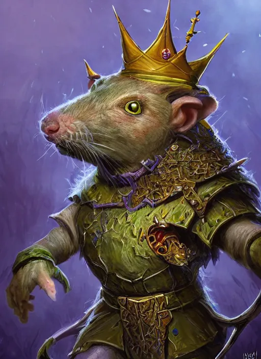 Premium Photo  Mouse or rat king with crown portrait fantasy photomontage