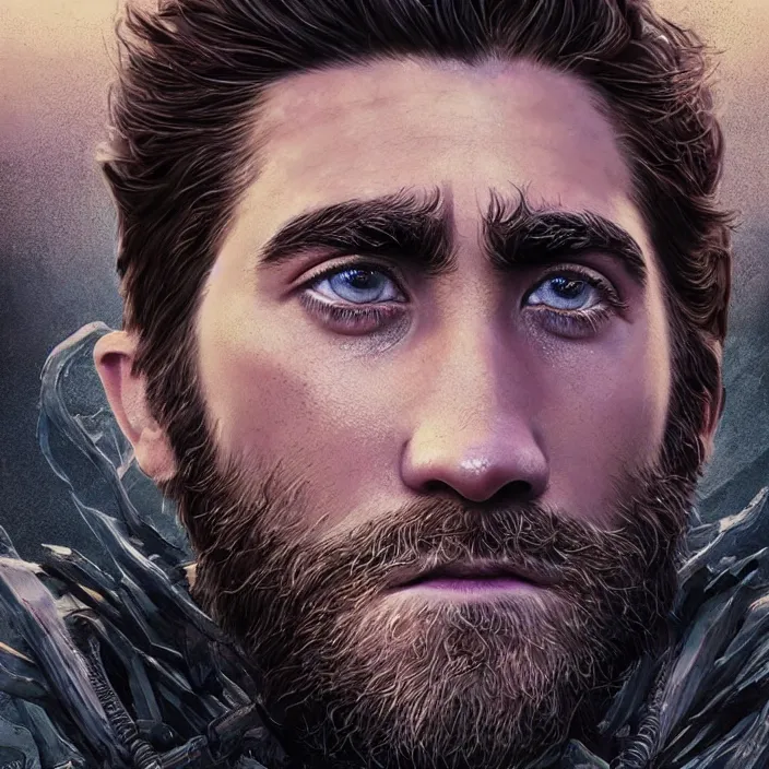 Image similar to portrait of Jake Gyllenhaal as Ilidan Stormrage. intricate abstract. intricate artwork. nightmare fuel. by Tooth Wu, wlop, beeple, dan mumford. octane render, trending on artstation, greg rutkowski very coherent symmetrical artwork. cinematic, hyper realism, high detail, octane render, 8k, iridescent accents