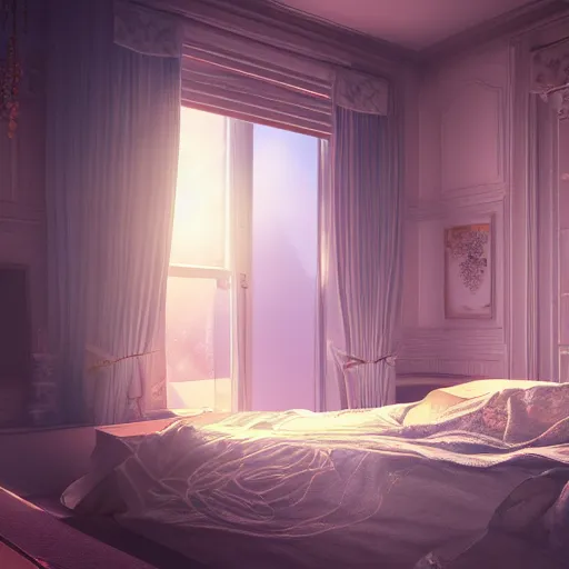 Prompt: waking up inside the dream of life, intricate, elegant, sharp focus, lens flare, bloom, rim light, illustration, highly detailed, photo realistic, unreal engine