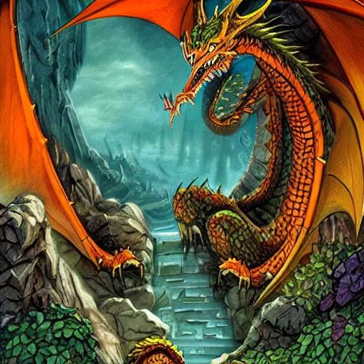 Prompt: a dragon's lair,