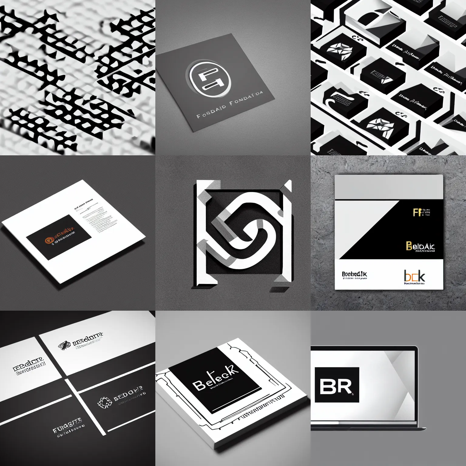 Prompt: corporate logo software company foundation bedrock foundational layer, award - winning brand agency, black and white, smooth, simple, minimalist, contemporary, optical illusion