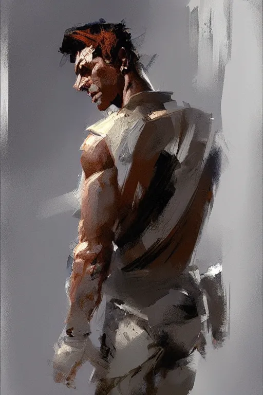 Prompt: attractive male, character design, painting by craig mullins