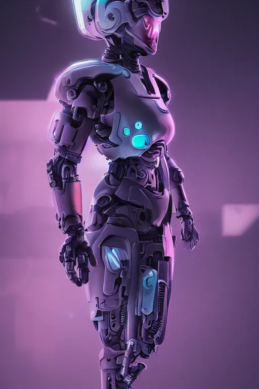 ArtStation - Lonely Cyberpunk Purple Robot 4k