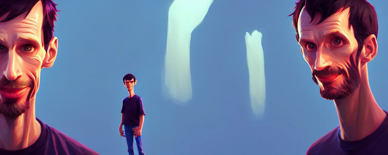Image similar to portrait of Skinny Pete tepainting concept Blizzard pixar maya engine on stylized background splash comics global illumination lighting artstation lois van baarle, ilya kuvshinov, rossdraws