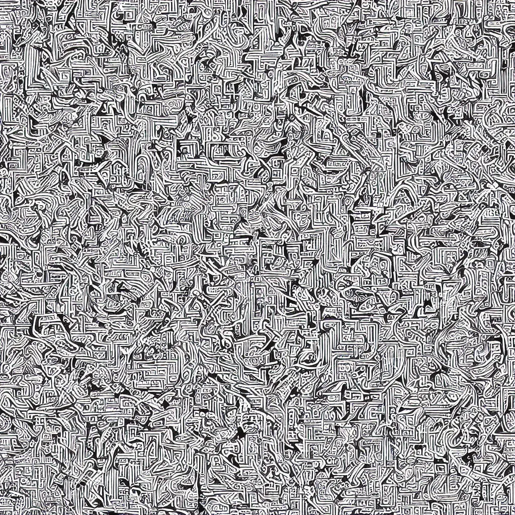 Image similar to seamless maze drawings texture art, 4k