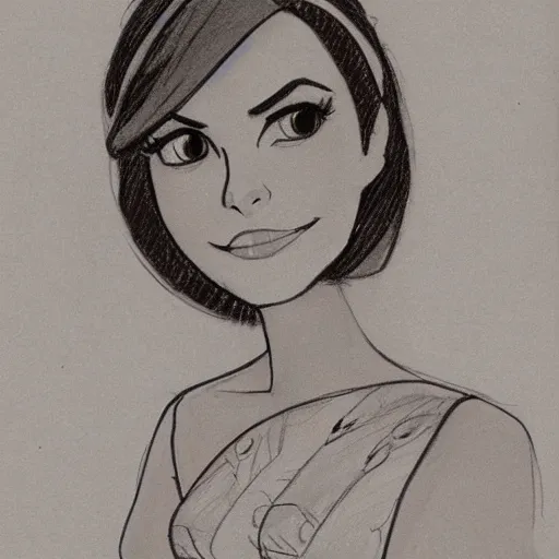 Image similar to milt kahl sketch of victoria justice as princess padme in star wars episode 3