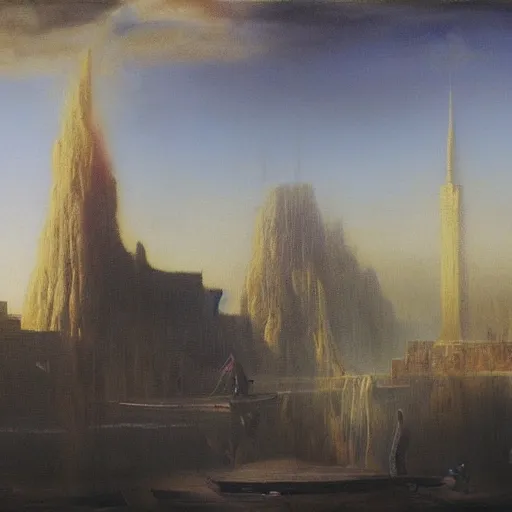 Image similar to John Martin painting, Babylon.