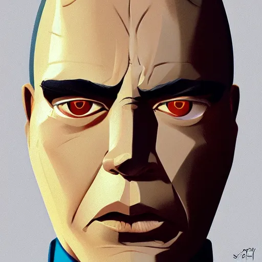 Image similar to face icon stylized minimalist goldfinger, loftis, cory behance hd by jesper ejsing, by rhads, makoto shinkai and lois van baarle, ilya kuvshinov, rossdraws global illumination