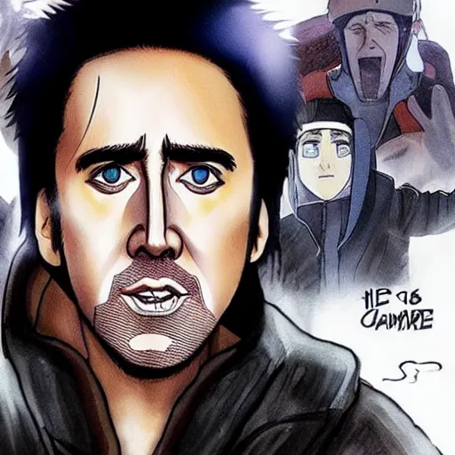 Image similar to nicolas cage as naruto