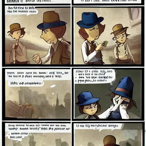 Prompt: a hat in time, funny vintage comic by greg rutkowski