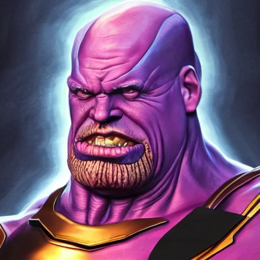 Prompt: Jim Cramer as thanos, hyperdetailed, trending on Artstation