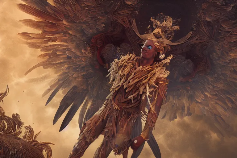 Prompt: An epic and beautiful painting of Danilo Gentilli as god, with wings. ultra-detailed, 8k, octane render