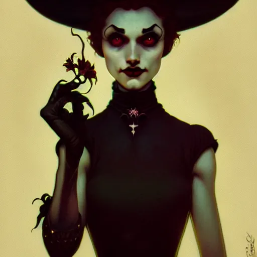 Image similar to portrait of a cuphead, dark, piercing eyes, gentle expression, witchy clothing, photorealistic, highly detailed, artstation, smooth, sharp focus, art by michael whelan, artgerm, greg rutkowski and alphonse mucha