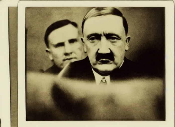 Image similar to polaroid selfie by adolf hitler