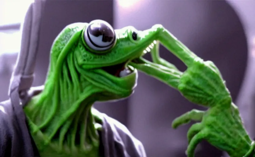 Image similar to alien facehugger kermit vfx film