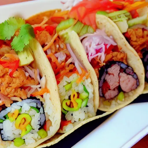 Image similar to taco sushi