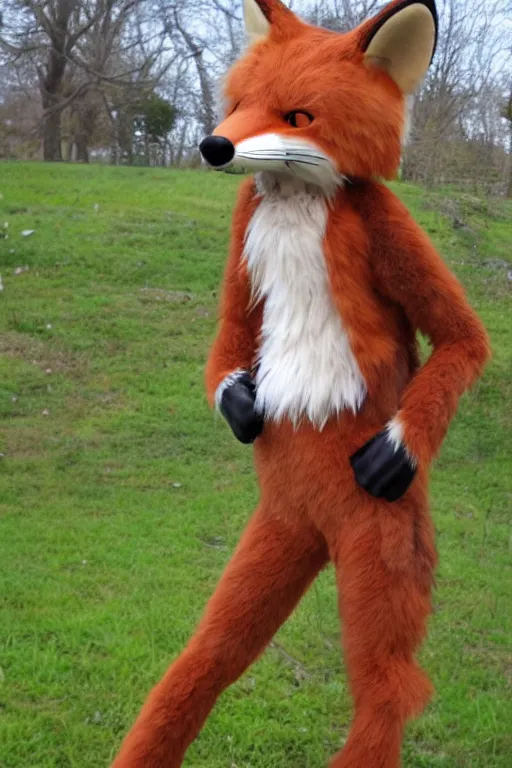 Image similar to an anthropomorphic fox, fursuit