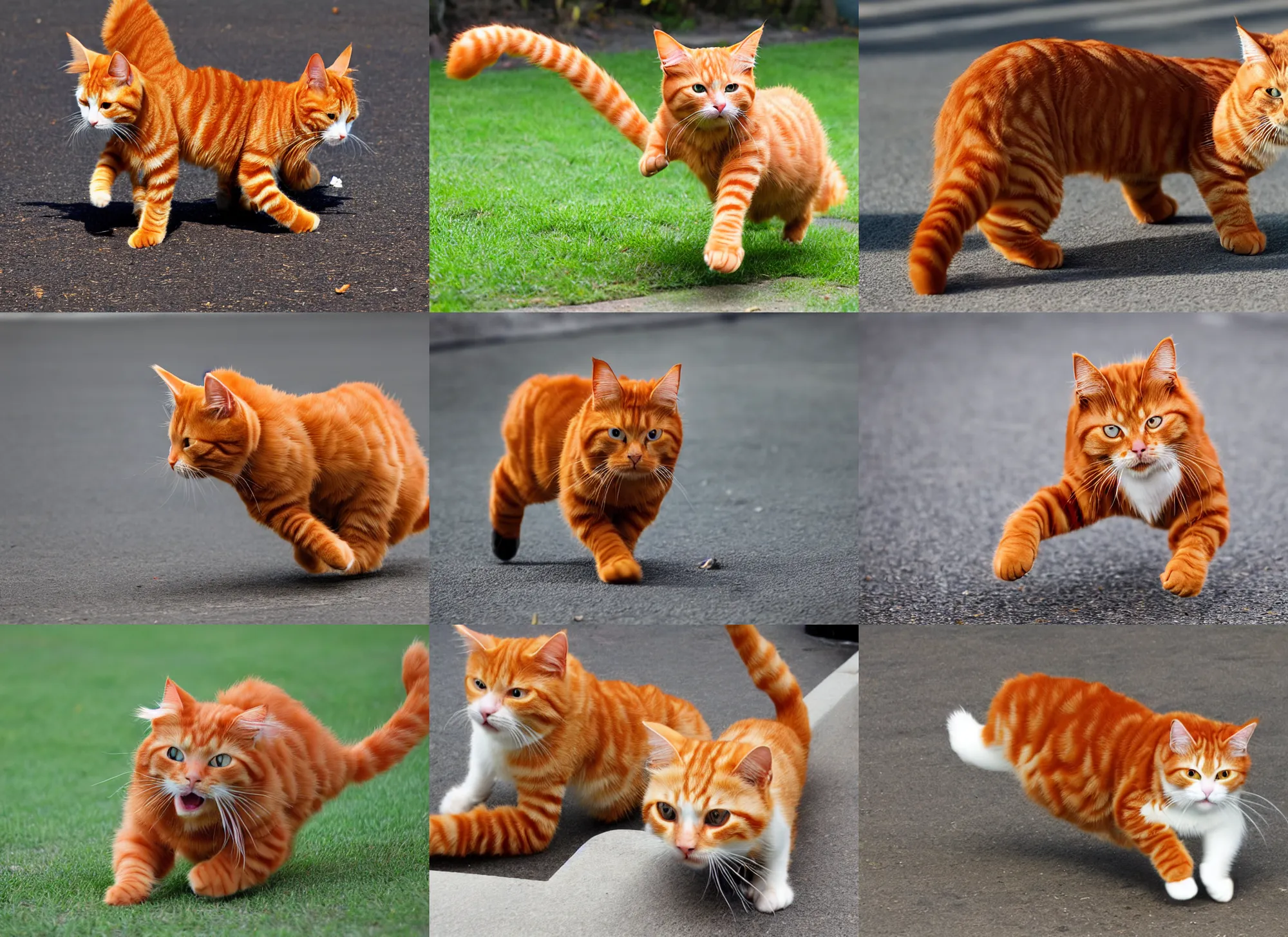 Prompt: ginger cat, mid action