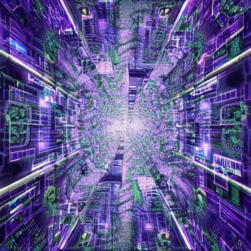 Image similar to a fractal cyberspace cityscape