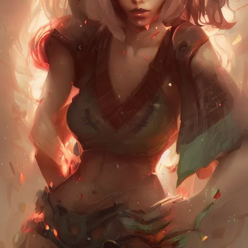 Prompt: puzzled, arwork by ross tran