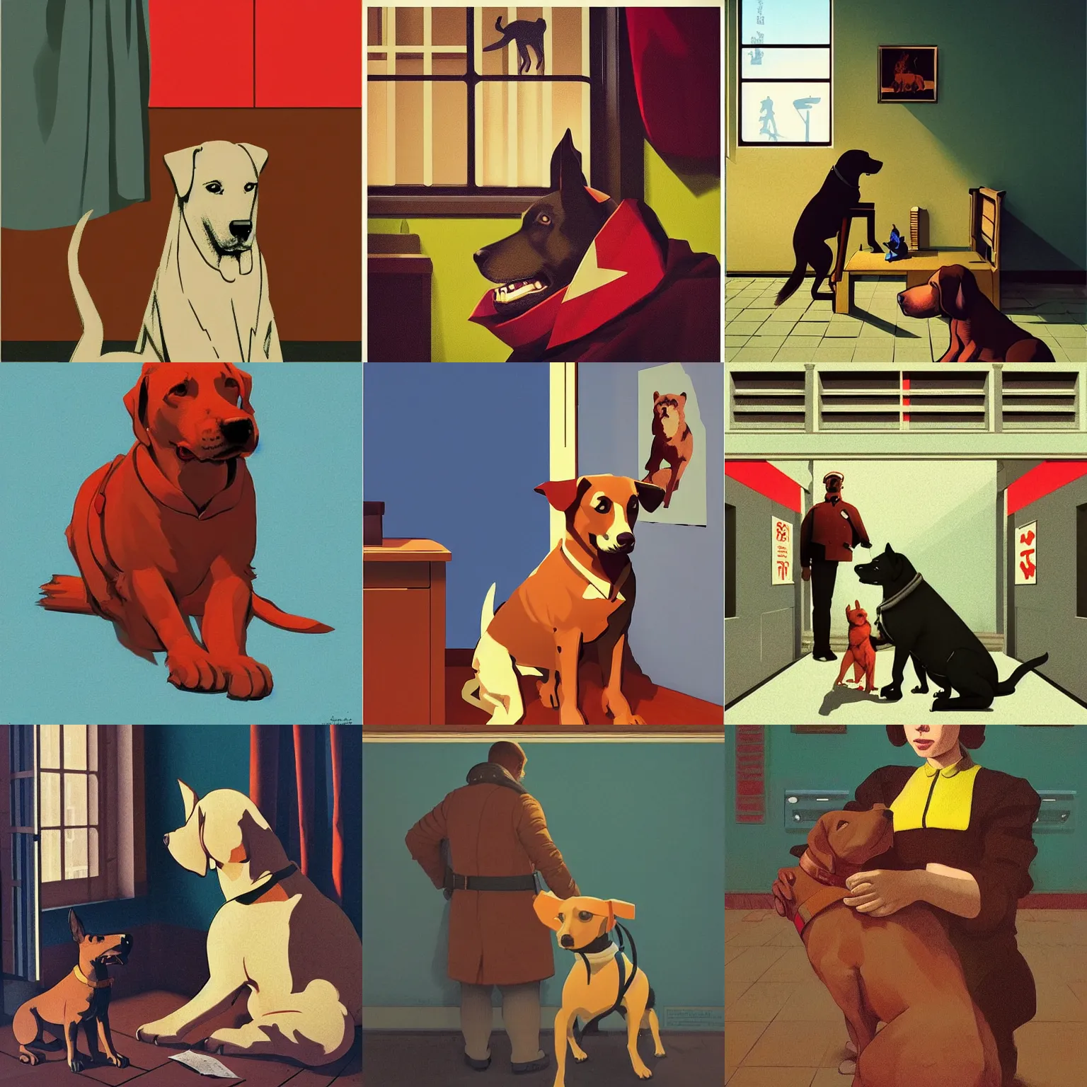 Prompt: communist Propaganda poster Dog by moebius and atey ghailan by james gurney by vermeer by George Stubbs full body full body full body full body trending on artstation vector art vector art vector art vector art inspirational