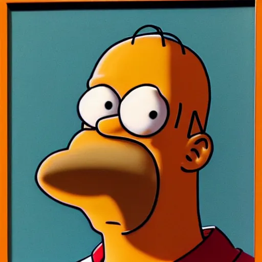 Image similar to hyper realistic portrait of Homer Simpson by Terry Richardson