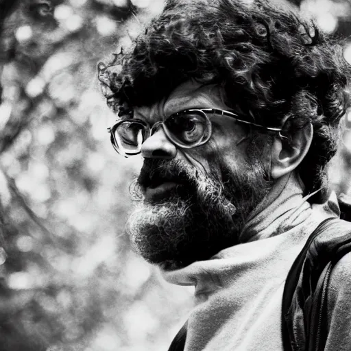 Image similar to photoreal portrait of the terence mckenna cinematic still, depth of field, composition 4 0 mm