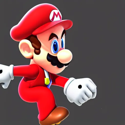 Prompt: mario 3d render with long noodle arms