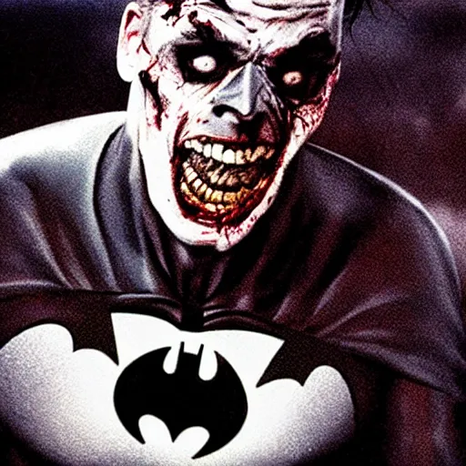 Prompt: Batman as a zombie!!!!!!!, movie still