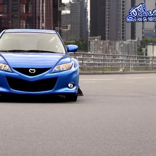 Image similar to blue grey Mazda Mazdaspeed3 2008 generation 1 in Fast and Furious Tokyo Drift screen cap still