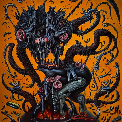 Image similar to a Painting by nychos from the weird Crew