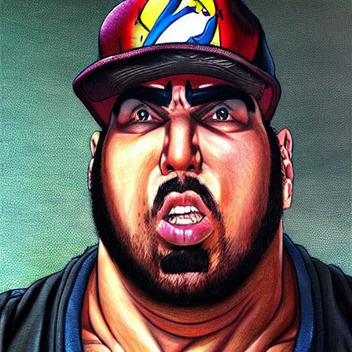 Image similar to ultra realistic portrait painting of big pun, art by akira toriyama, 4 k, dragon ball artstyle, cel shaded, highly detailed, epic lighting