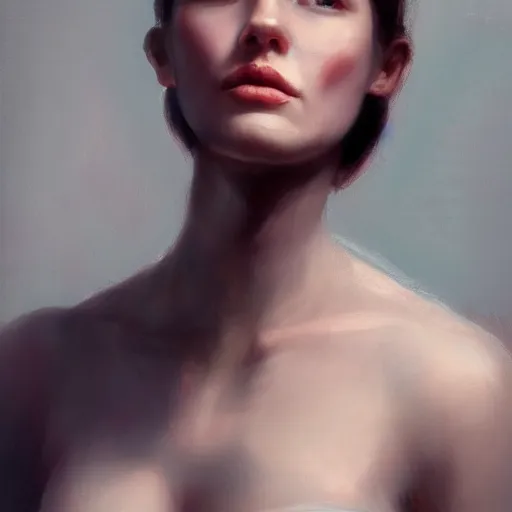 Image similar to a beautiful woman, anatomy studies, aesthetic, oil painting, pale colors, high detail, 8 k, wide angle, octane render, trending on artstation,