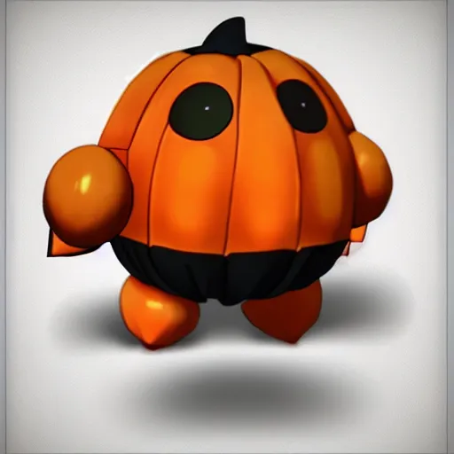 Prompt: A pokemon that looks like a pumpkin, The whole is a big beetle，Trending on art station. Unreal engine.