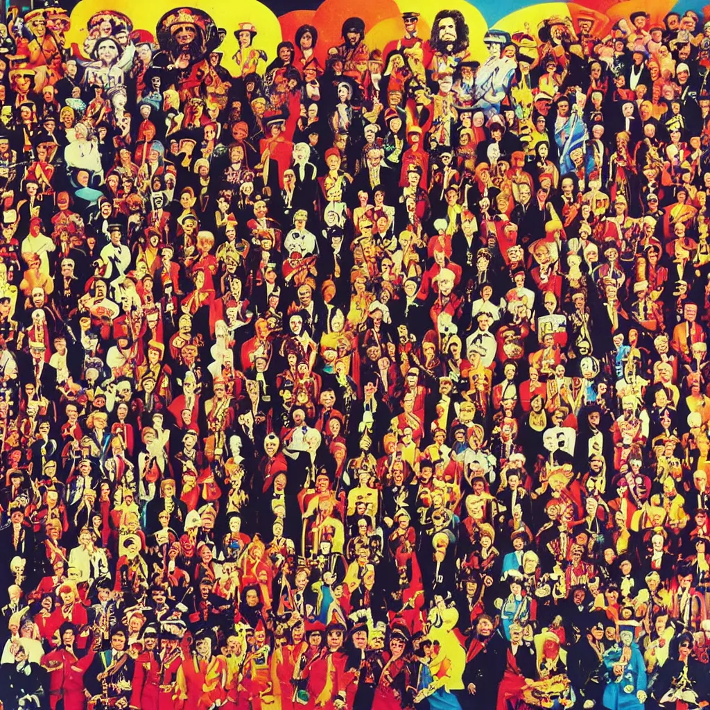 Image similar to the beatles sgt. pepper's lonely hearts club band album cover