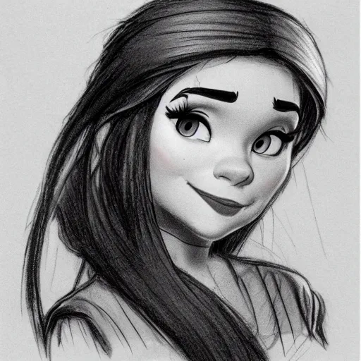 Image similar to milt kahl pencil sketch of chloe grace moretz as snow white