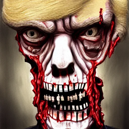 Prompt: portrait of donald trump as a zombie looking to the side, 7 days to die zombie, concept art, fine art, award winning, subtle colors, intricate, elegant, sharp focus, cinematic lighting, digital painting, 8 k concept art, art by michael hussar, art by brom, art by z. w. gu, 8 k