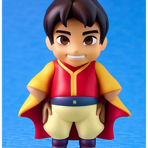 Image similar to pixar 3 d aladdin as nendoroid, side view, 8 k hd dof, kodak film,