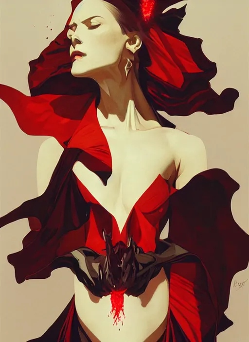 Image similar to symmetry! portrait of nosferatu, red spike aura in motion, floating pieces, painted art by tsuyoshi nagano, greg rutkowski, artgerm, alphonse mucha, spike painting