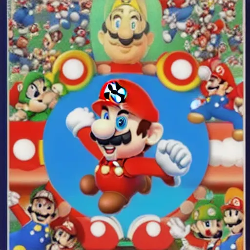 Image similar to supermario, mario wearing a red hat, and blue overalls as durga hindu god with many arms sprawled out behind,