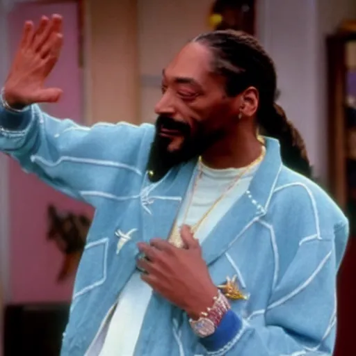 Prompt: a tv still of Snoop Dogg starring as Uncle Phil in The Fresh Prince of Bel-Air (1990)
