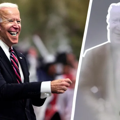 Image similar to Joe Biden as a ghostbuster