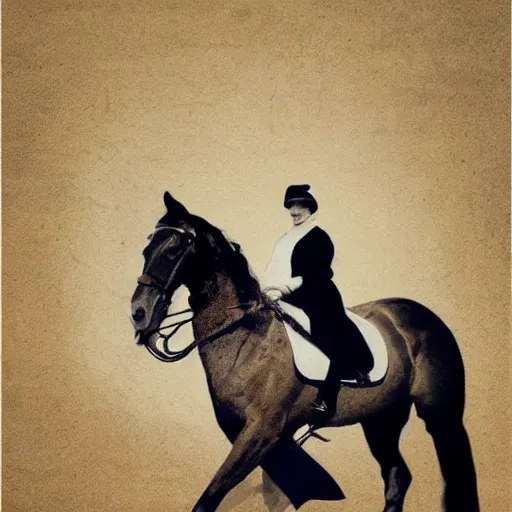 Image similar to woman on horse abstract collage by john stezaker