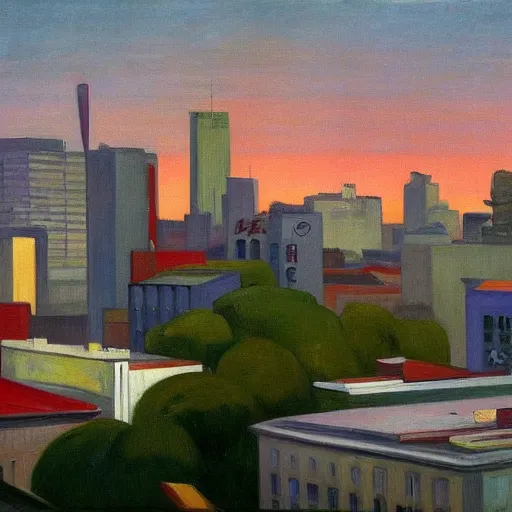 Image similar to São Paulo painted by Edward Hopper