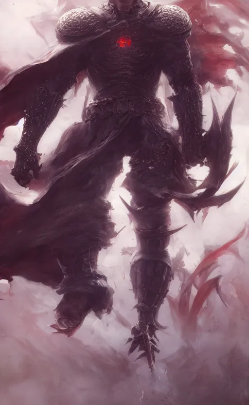 Image similar to full body shot Guts Berserk fan art, digital 2d, extremely detailed, made by wlop, maxwell boas, Naranbaatar Ganbold, Raymond Swanland and Ruan Jia. Masterpiece. Repin. Greg Rutkowski